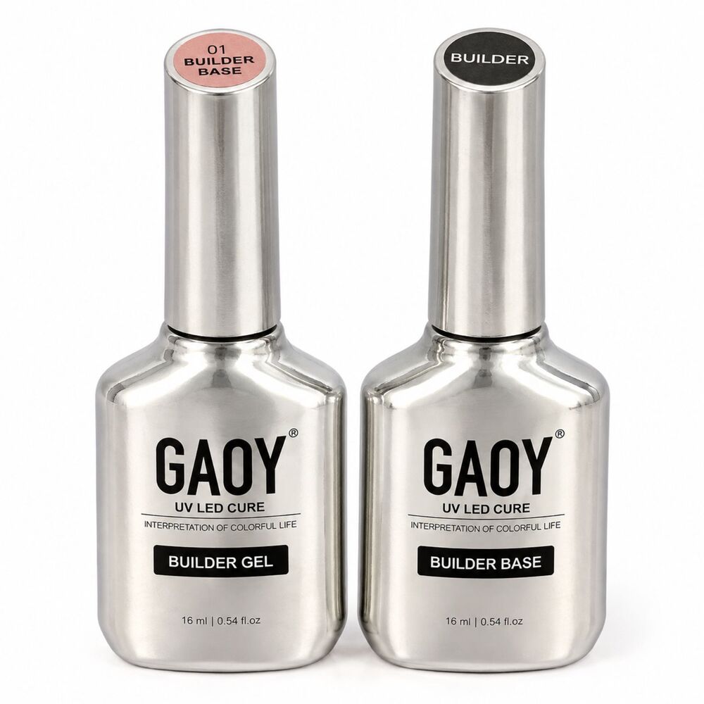 NEW GAOY Builder Gel & 01 Lush Nude Builder Base 16ml Nail Gel Set